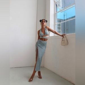 Late Nights Midi Skirt and top set lake - verge girl